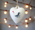 Sprocker Black & White Ceramic Heart Bauble